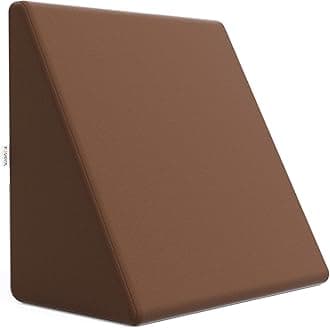 FOVERA Memory Foam Wedge Pillow | 2 Years Warranty | Bed Wedge Cushion, Orthopedic Back Support for Bed | for Acid Reflux, Snoring, GERD, Leg Elevation (Brown, 18L x 17.5W x 11H Inch)