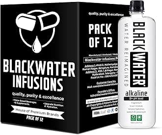 BLACKWATER Alkaline Water, 8+ pH Level, with Magnesium and Trace Minerals. ALKALINE 700ML (Pack Of 12)