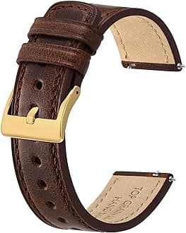 BISONSTRAP Leather Watch Straps, Classic Oil Waxed Leather, Quick Release Replacement Band for Men and Women, Band Width 18mm 20mm 22mm