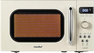 Retro Small Microwave Oven With Compact Size, 9 Preset Menus, Position-Memory Turntable, Mute Function, Countertop Microwave Perfect For Small Spaces, 0.7 Cu Ft/700W, Cream, AM720C2RA-A