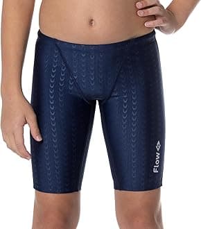 Flow Accelerate Swim Jammers for Boys - Size 21 to 32 Swimming Jammer Shorts in Black, Navy, and Blue