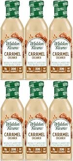 Walden Farms Caramel Coffee Creamer – Zero Calorie, Gluten-Free, Low Carb, Keto-Friendly, Sugar-Free, Rich Caramel Flavor – 6-Pack, 12 oz Bottles