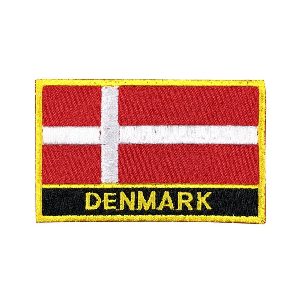 Denmark Flag Patch Embroidered Bag Hat Iron on Patch Flag Patches