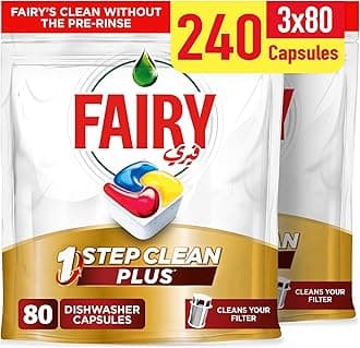 1-Step Clean Plus Automatic Diswhasher Tablets, Effective on Dried-on Grease without the Pre-Rinse, 240 Tabs (80x3)