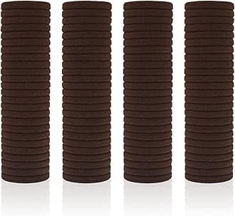 100 Pack Seamless Hair Ties for Women Girls Ponytail Holders for Thick Hair (Dark Brown)