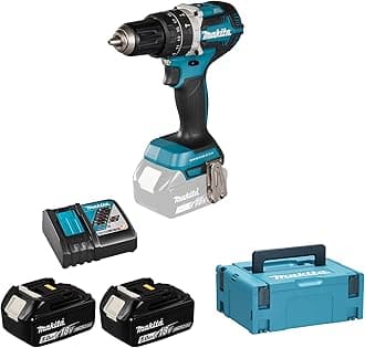 DHP484RTJ 18V Li-Ion LXT Brushless Combi Drill Complete with 2 x 5.0 Ah Li-Ion Batteries and Charger Supplied in A Makpac Case