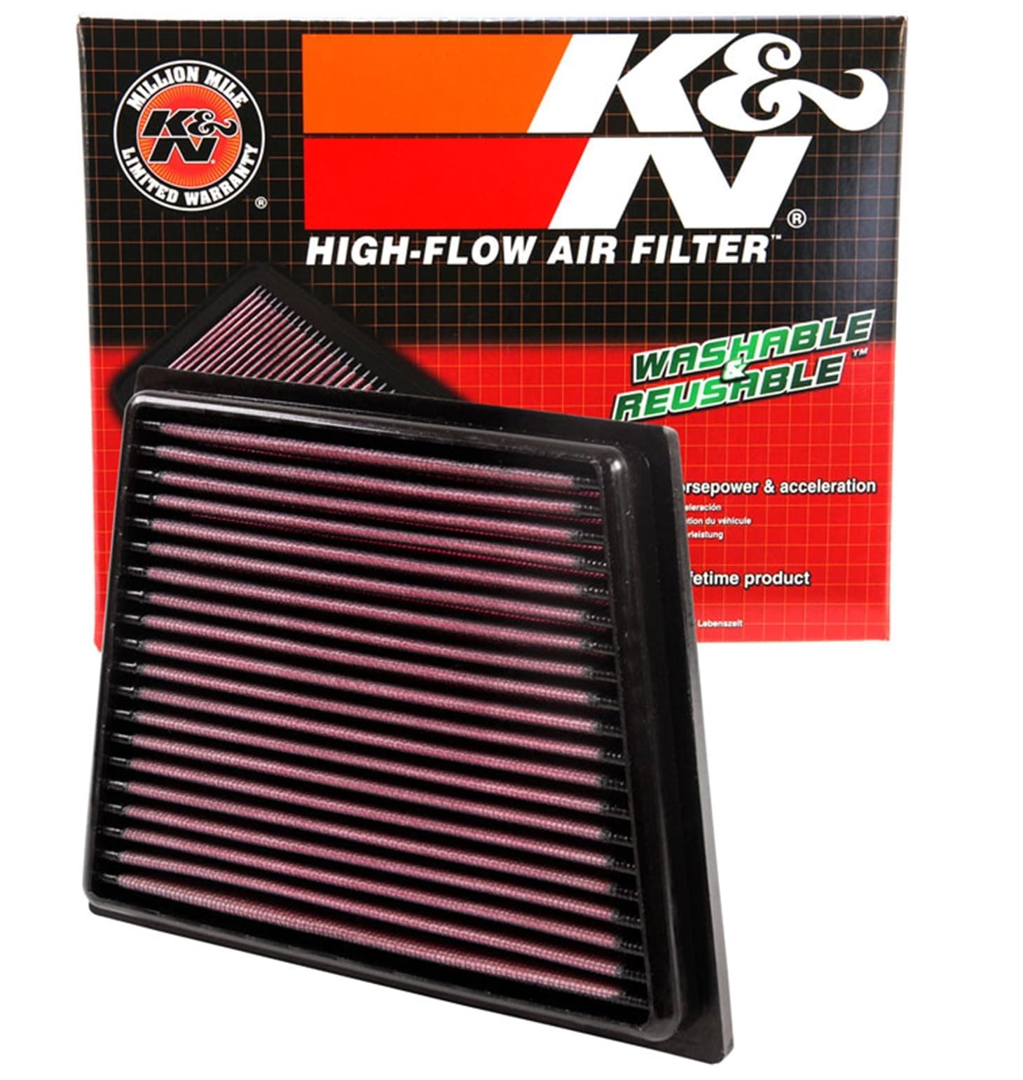 K&N Engine Air Filter: High Performance, Premium, Washable, Replacement Fits 2008-2019 Ford (Fiesta, Figo, Ka Plus, B-Max, Ecosport, Tourneo Courier, Transit 33-2955