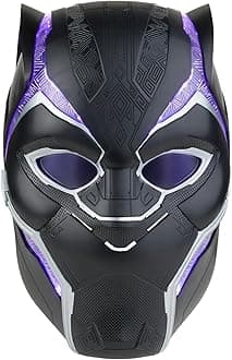 Marvel Legends Black Panther Premium Electronic Role Play Helmet with Light FX and Flip-Up/Flip-Down Lenses, Black Panther Roleplay Item