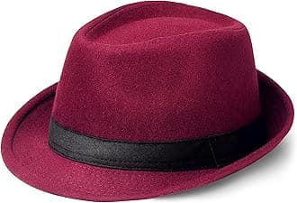 BABEYONDStraw Felt Fedora Hat for Men Panama Trilby Hat Short Brim Summer Sun Hat