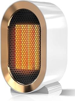 QQT Electric Space Heater,Portable Energy Efficient Space Heaters for Indoor Use,Two-Speed Portable Heater Fan for Office with Adjustable,Overheating Protection,Dumping Shutdown (White)