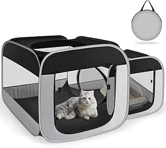 Large Cat Playpen with Separate Areas,Outdoo&Indoor Cat Enclosures,Portable Pet Playpen for Indoor Cats,Puppy and Small Animals, Dog Playpen with Carrybag.
