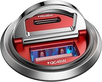 MRGLAS 90W USB C Car Charger, [Smallest Metal] Fast Charging PD45W+QC3.0 Dual Port Cigarette Lighter Adapter for iPhone 16 Pro Max 15 iPad Samsung S25 -Red