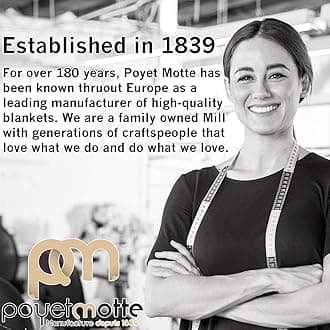 Poyet Motte Made In France Aurora 700GSM 100% Virgin Wool Blanket, Extreme Heavyweight, Machine Washable (Grey, King (U.S. Standard))