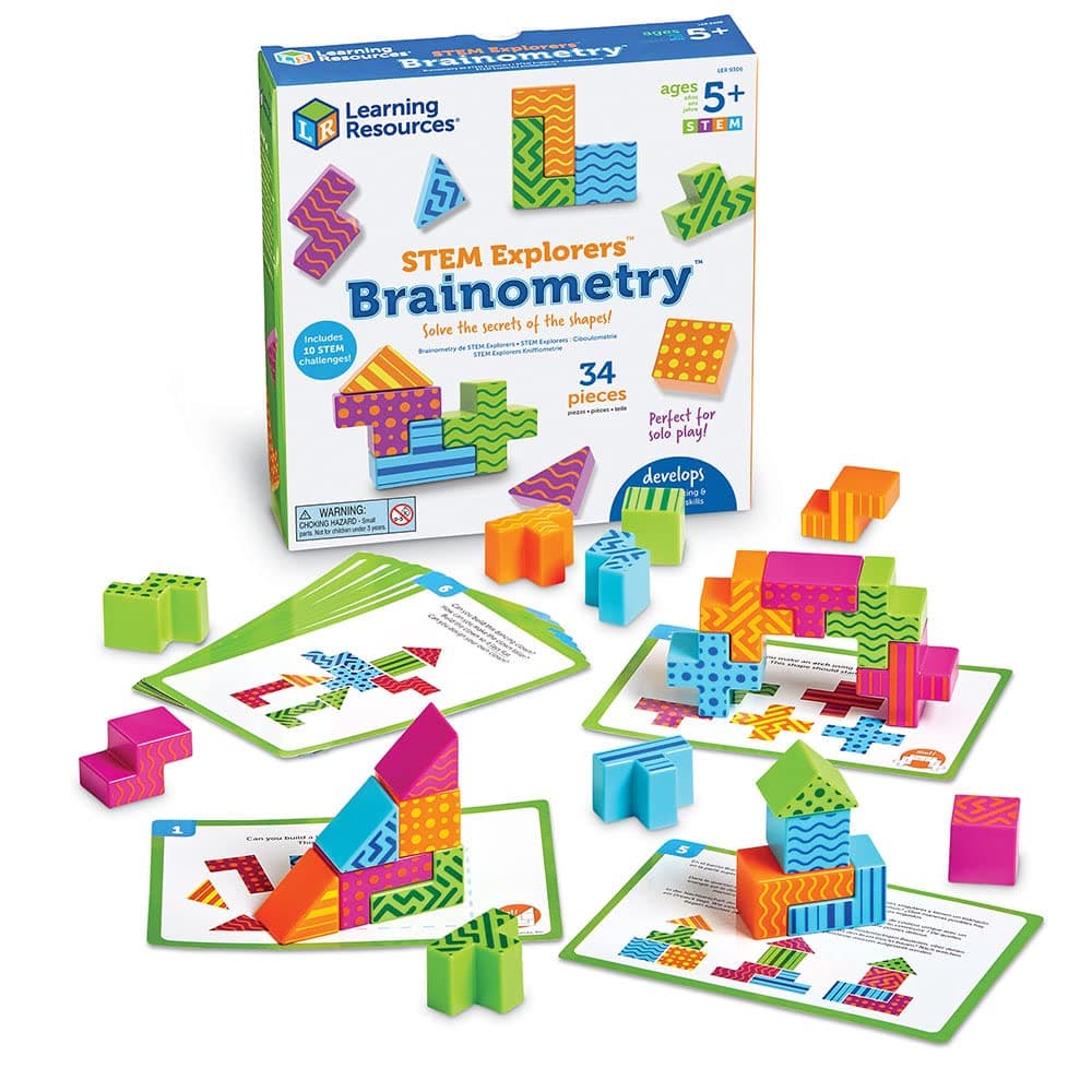 STEM Explorers Brainometry, Ages 5+, STEM Puzzle Game, Critical Thinking Toy, Gifts For Kids