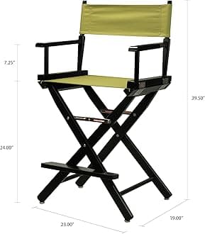 Casual Home 24" Director's Chair Black Frame-with Olive Canvas, Counter Height
