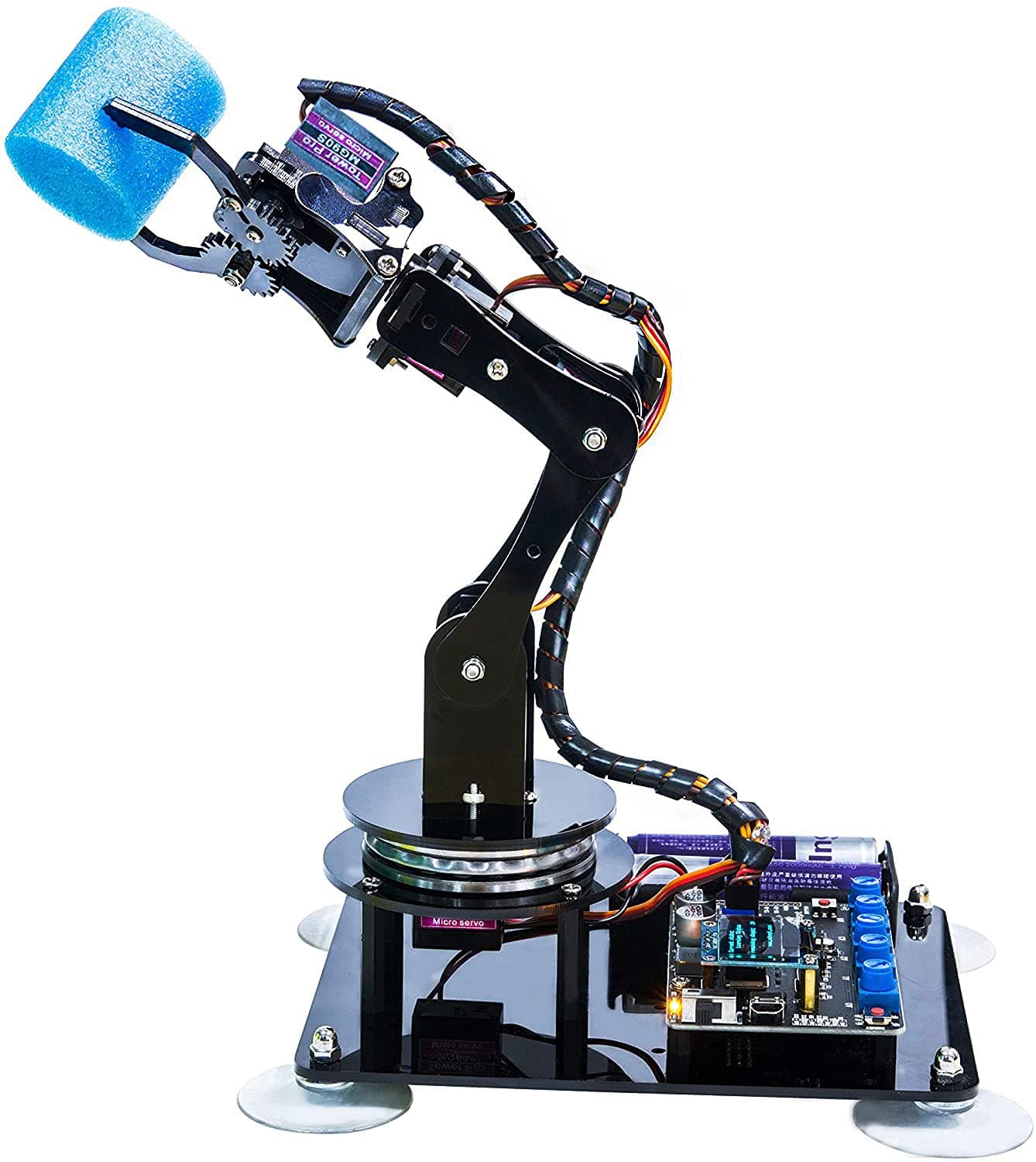 Adeept DIY Robot Electric Kit Robotic Arm Kit Programmable 5-DOF Robot Arm STEAM 5Axis Robot Arm Kit with OLED Display Compatible with Arduino IDE +PDF Manual