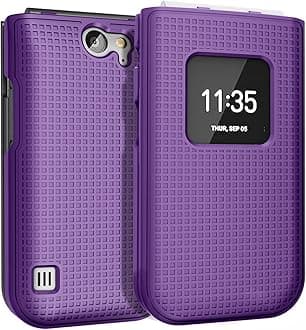 Nakedcellphone Case for Nokia 2720 V Flip Phone, [Purple] Protective Snap-On Hard Shell Cover [Grid Texture] for Verizon TA-1295, 2720V