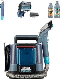 StainStriker Stain and Spot Cleaner, Compact Carpet and Upholstery Cleaner with Powerful Suction, Dual Cleaning Formulas, 2 Tools, Removes Stains, Odours and Dirt, Blue PX200UK