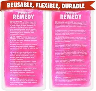 Perfect Remedy - Cooling Pads for Injuries, Reusable Cool Pack & Heat Compresses, Cooling Pad for Pain Relief, Cool Packs Gel for Knee, Back, Neck, Ankle [Pack of 2, Large, Pink]