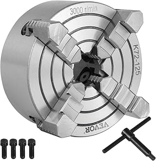 Vevor K72-125 Lathe Chuck 5 Inch 4-Jaw,Lathe Chuck Independent Reversible Jaw,Metal Lathe Chuck Turning Machine Accessories,for Lathes Machine - Amazon.com
