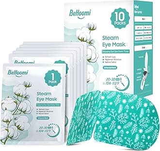 BeHoomi Steam Eye Mask, 10Packs Heated Eye Mask, Self Heating Disposable SPA Warm Compress for Eyes Sleep Mask, Travel Essentials & Relaxation Gifts for Women, Mothers Day Gifts (Unscented)