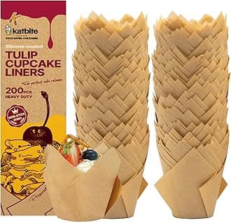 Tulip Cupcake Liners 200PCS, Muffin Baking Cups ProSmooth Brown