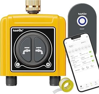 RAINPOINT WiFi Hose Timer, Smart Water Timer for Garden, Drip Irrigation Controller System with Wi-Fi Hub Automatic Manual Watering, Alexa APP Voice Control