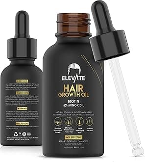 Hair Regrowth Treatment 5% Minoxidil Solution - Biotin Serum Hair Growth Oil for Men & Women - Thicker Fuller Stronger Hair - Stops Hair Loss & Thinning - Natural Hair Thickening Treatment 1oz