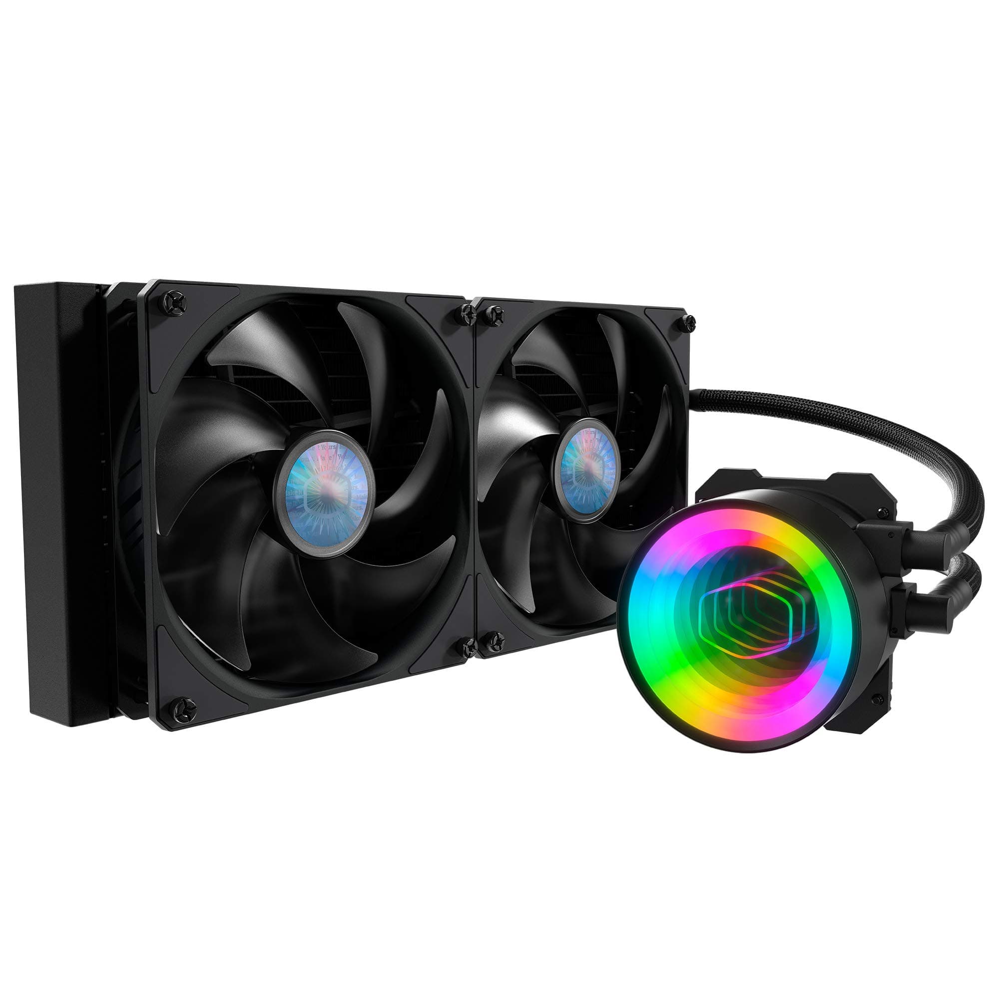 Cooler Master MasterLiquid ML280 Mirror ARGB CPU Liquid Cooler - 3rd Gen. Pump AIO Water Cooling System, 2 x 140mm SickleFlow V2 Fans, Enhanced 280mm Radiator - AMD & Intel Socket Compatible