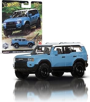 Hot Wheels Premium Car Culture Off Road 1:64 Scale Die-Cast 2024 Toyota Land Cruiser Vehicle with Real Riders Tires & Metal/Metal Body & Chassis