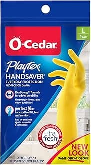 HandSaver Reuseable Rubber Cleaning Gloves (Large, Pack - 1), Everyday Protection Reusable Household Gloves