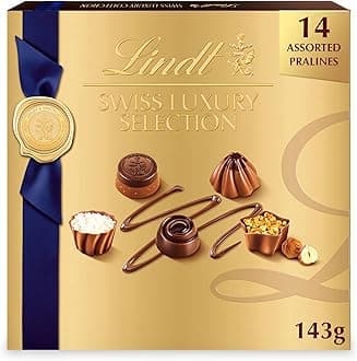Lindt Swiss Luxury Selection Assorted Chocolate Candy, 5.1 oz Gift Box, 14 Count