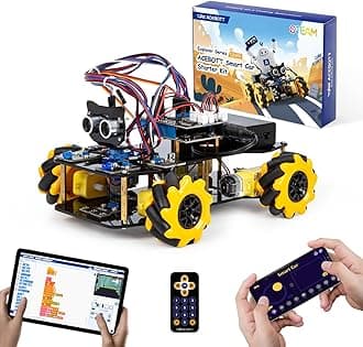ACEBOTT Robot Kit, Robotics for Kids Ages 8-12 12-16, STEM Toys for Boys with Remote & App Control, Arduino & Scratch Compatible, Science Kits for Kids Age 8-12 12-16, for Boys & Girls(Yellow)