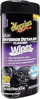 Meguiar's Quik Interior Detailer Wipes - This Non-Greasy Formula Cleans and Protects All Interior Surfaces - All Surface Car Wipes with UV Protection,Car Interior Cleaning, 30 Count