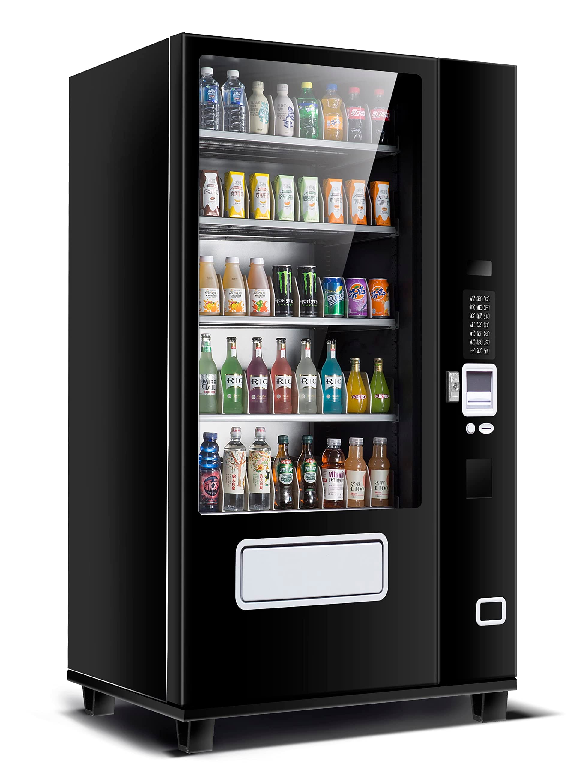 Refrigerated Beverage Vending Machine with Elevator Delivery Temp Control