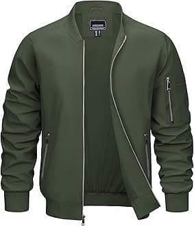 CRYSULLY Men's Bomber Jacket Lightweight Spring Fall Casual Windbreaker Full Zip Outwear Coat