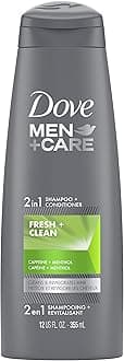 Dove Men+CareFortifying 2 in 1 Shampoo and Conditioner for Normal to Oily Hair Fresh and Clean with Caffeine Helps Strengthen and Nourish Hair 12 oz