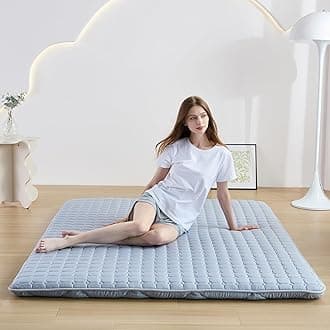 Japanese Futon Mattress, Anti Slip Tatami Mat Suitable for Guest Room, Grey Twin