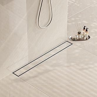 Linear Shower Drain with Tile insert Grate, 32-Inch, Brushed 304 Stainless Steel, With WATERMARK&CUPC Certified, Includes Adjustable leveling feet, Hair Strainer