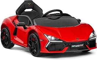 Licensed Lamborghini Revuelto Kids 12V Electric Ride On Car Toy w/ 66lb Weight Capacity, Parent Control, Bluetooth - Red
