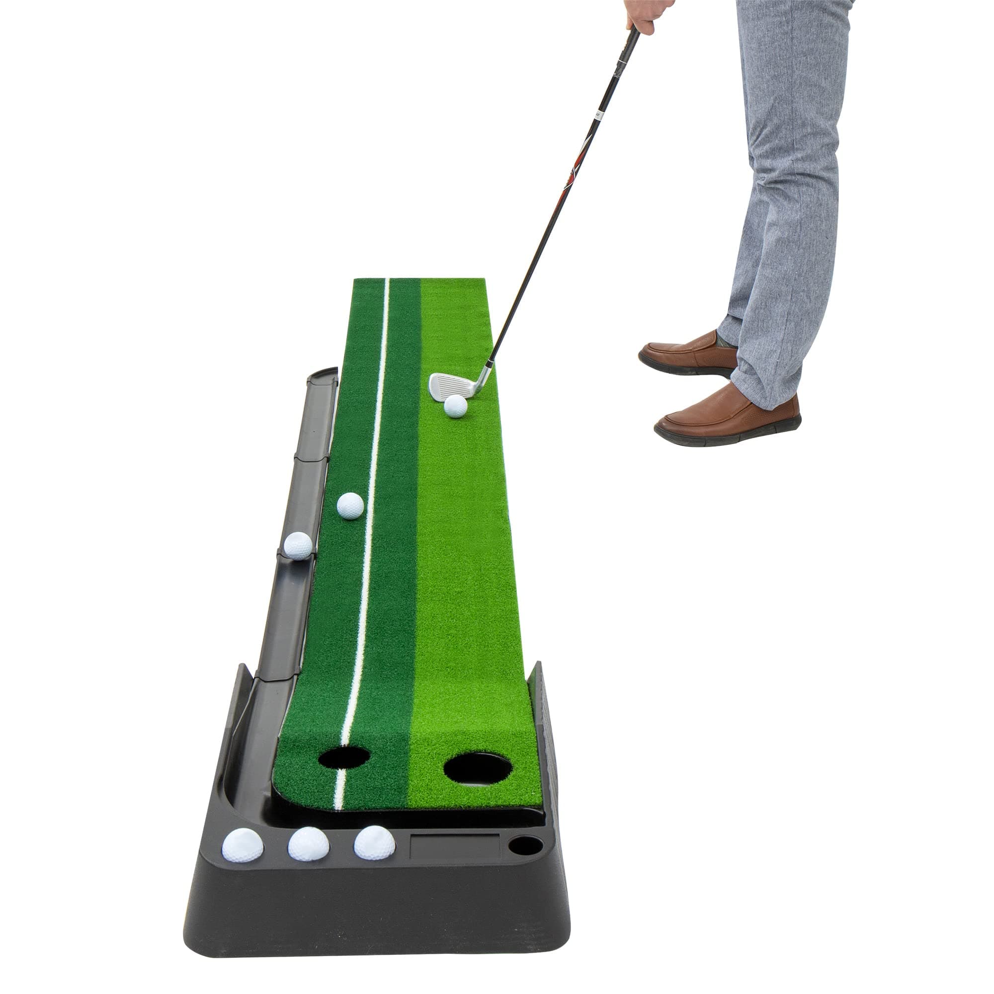 Golf Practice Mat with 6 Supersoft Golf Balls Automatic Gravity Mechanism Indoor Golf Practice Accurate Practice with Realistic Design Ideal Gift for Golf Enthusiasts