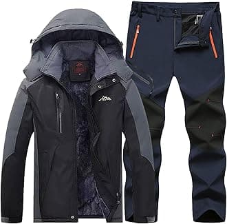 Buddhi Men 2023 Ski Jacket and Pant Set Fall Winter Warm Waterproof Windproof Hooded Snow Coat 2 Pieces Snowboarding Snowsuit