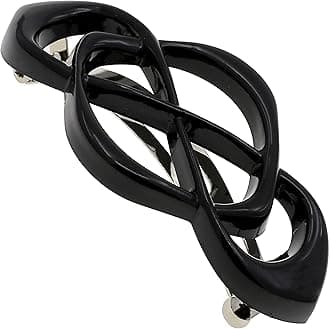 Camila Paris CP2437 French Hair Barrettes for Thick Hair, Black Barrette Hair Clips, Strong Hold Grip, No Slip Styling Accessories, Made in France