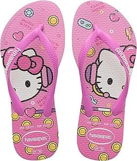Havaianas - Slim Hello Kitty, Comfortable, Durable, and Lightweight Flip-Flops, Hello Kitty Print, Non-Slip Sole, Girls