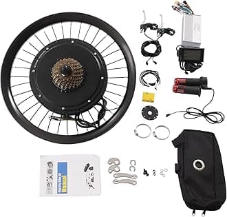 72V 2000W Electric Bicycle Rear Wheel Conversion Kit E-Bike 9 Speed Motor Kit with Mutifunction Display High Speed Brushless Gearless Hub Motor Kit