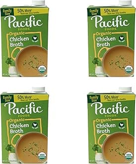 Pacific Foods Organic Chicken Broth, 48 oz Carton (Pack of 4)