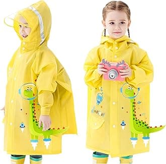 Kids Raincoats for Girls Boys Waterproof Rain Jacket Cartoon Dinosaur Children Toddler Rain Wear Children Rain Poncho S Size 1-2 Years