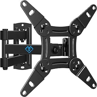 TV Wall Bracket for 13-42 inch TVs, Swivels Tilts TV Wall Mount for Flat & Curved TV，VESA 75x75mm to 200x200mm up to 20kg