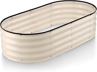 Galvanized Raised Garden Beds Outdoor // 4×2×1 ft Planter Raised Beds for Gardening, Vegetables, Flowers // Large Metal Garden Box (White) // Patent Pending Tool-Free Assembly