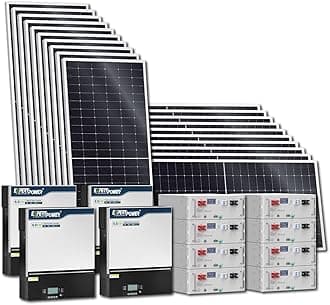 ExpertPower 40KWH 10800W 48V Solar Power System Kit | LiFePO4 48V 800Ah Battery, 10800W Solar Panels, 26KW Hybrid Solar Inverter, 120A MPPT Controllers | Off Grid, Residential, Home, Cabin, Back Up